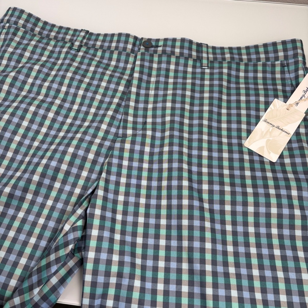 Tommy Bahama Mens 35 Blue Barbados Pro Clubhouse Check 9 Shorts NWT Gingham Golf